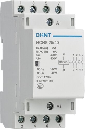 CHINT Контактор модульный NCH8-25/40 25A 4НО AC220/230В 50Гц (R)(CHINT) 256089 - фотография № 5