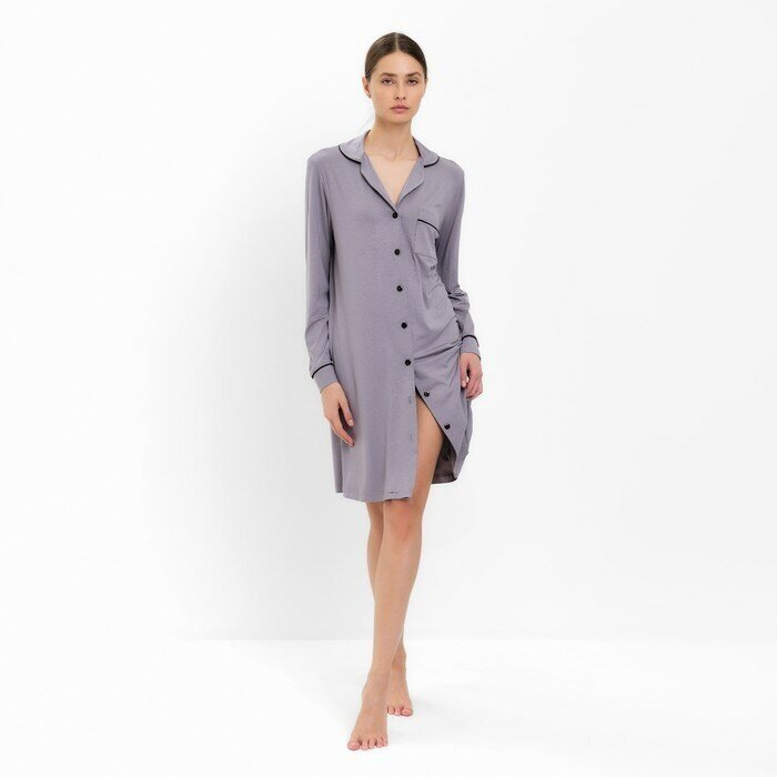 Сорочка женская MINAKU: Home collection цвет серый, размер 54 - фотография № 1