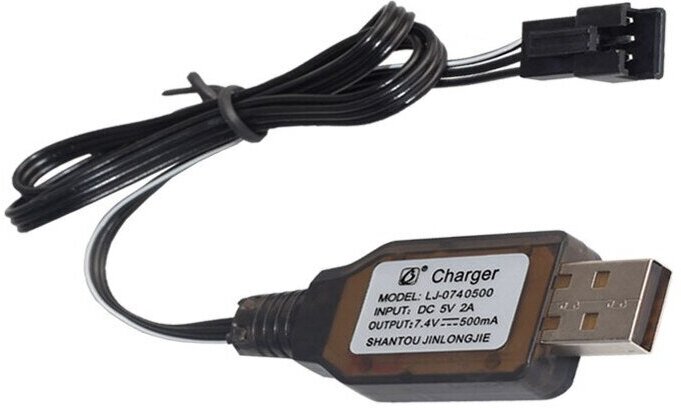 USB зарядное устройство 7.4V аккумуляторов разъем 3-х контактный SM-3P СМ-3Р YP зарядка на машинка-перевертыш запчасти р/у — фото 2