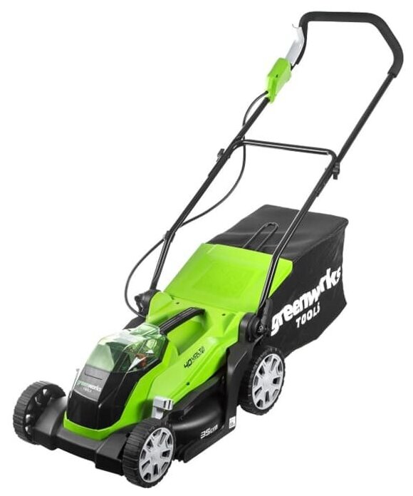 Электрическая газонокосилка greenworks G40LM35K4, 35 см