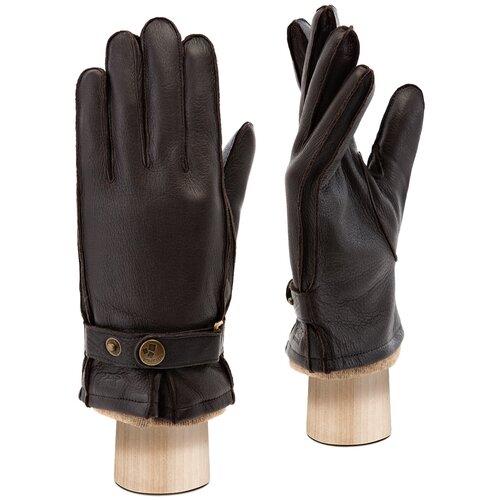 фото Перчатки мужские кожаные eleganzza, размер 8.5(s), коричневый