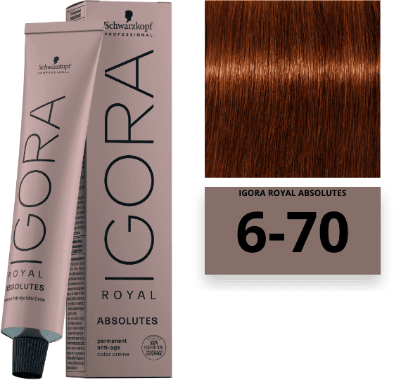 Schwarzkopf Professional Igora Royal Absolutes Шварцкопф Игора Роял Абсолют крем краска для зрелых волос 60 мл - Абсолют 6-70