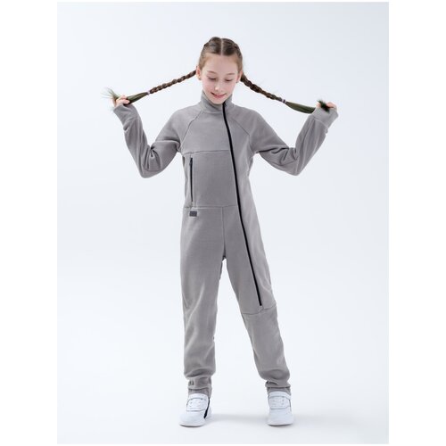 фото Флисовый комбинезон детский, костюм для мальчика и девочки ф22146 серый (146) sherysheff