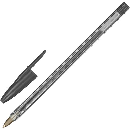 Ручка шариковая неавтомат. Attache Economy черный 0.7 мм, прозр корпус