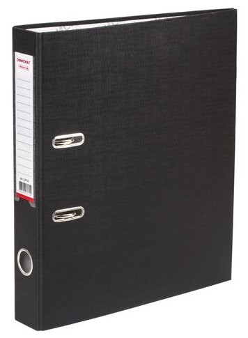 Папка-регистратор офисмаг с арочным механизмом, покрытие из ПВХ, 75 мм, черная, 225748