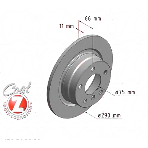 ZIMMERMANN 150.3499.20 (34216792225) диск тормозной заднийс покрытием\ BMW (БМВ) f20 / f21 / f22 / f23 1.4i-2.5i / 1.8d-2.5d 10 (Комплект 2 штуки)