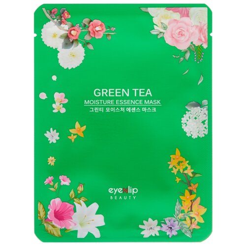 фото Eyenlip Moisture Essence Mask Green Tea тканевая маска с экстрактом зелёного чая, 25 мл