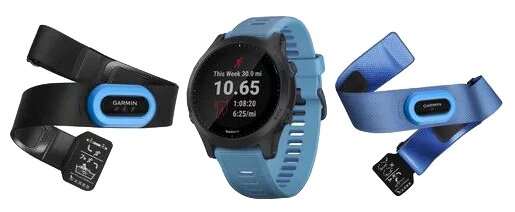 Умные часы Garmin Forerunner 945 Bundle HRM комплект, синий