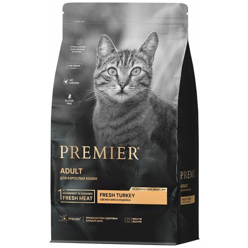 Сухой корм для кошек Premier cat Turkey ADULT (Свежая индейка для кошек) 400 г.