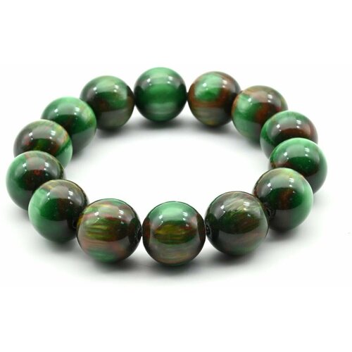Браслет-цепочка, искусственный камень, размер 18 см, зеленый браслет цепочка tasyas искусственный камень размер 19 см размер m зеленый серебряный