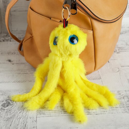 Пушистик на кольце Осьминог жёлтый 25х9х7 см 585₽