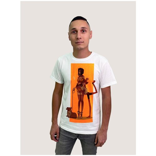 фото Футболка мужская белая из хлопка с dtf принтом аниме cowboy bepop - 374 будь на стиле