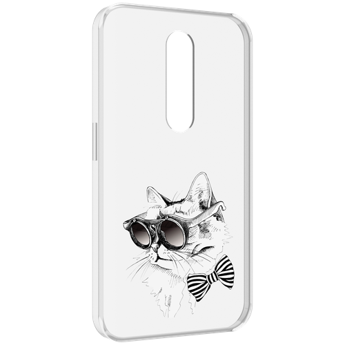 Чехол MyPads крутая кошка в очках для Motorola Moto X Force (XT1585 / XT1581) задняя-панель-накладка-бампер чехол mypads блондинка в очках женский для motorola moto x force xt1585 xt1581 задняя панель накладка бампер