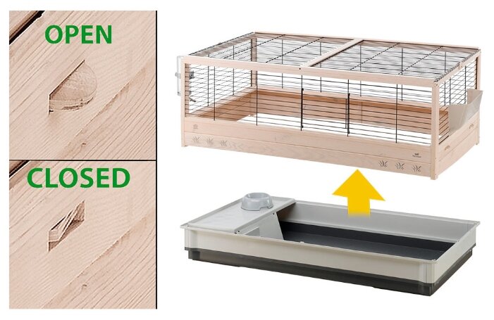 Ferplast клетка ARENA 120 NERA для морских свинок и кроликов, деревянная (125х64х51 см) - фото №2