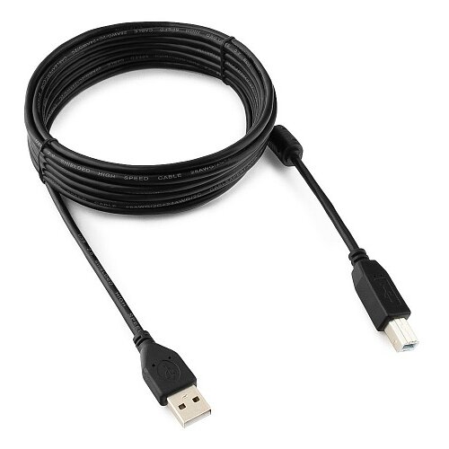 фото Кабель cablexpert usb 2.0 pro am/bm, 4.5 м, экранированный, ферритовое кольцо, черный, пакет, ccf-usb2-ambm-15 16205359