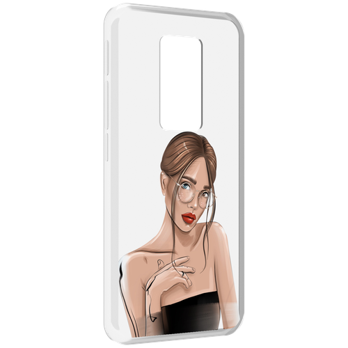 Чехол MyPads девушка-в-очках-с-красивыми-глазами женский для Motorola Defy 2021 задняя-панель-накладка-бампер