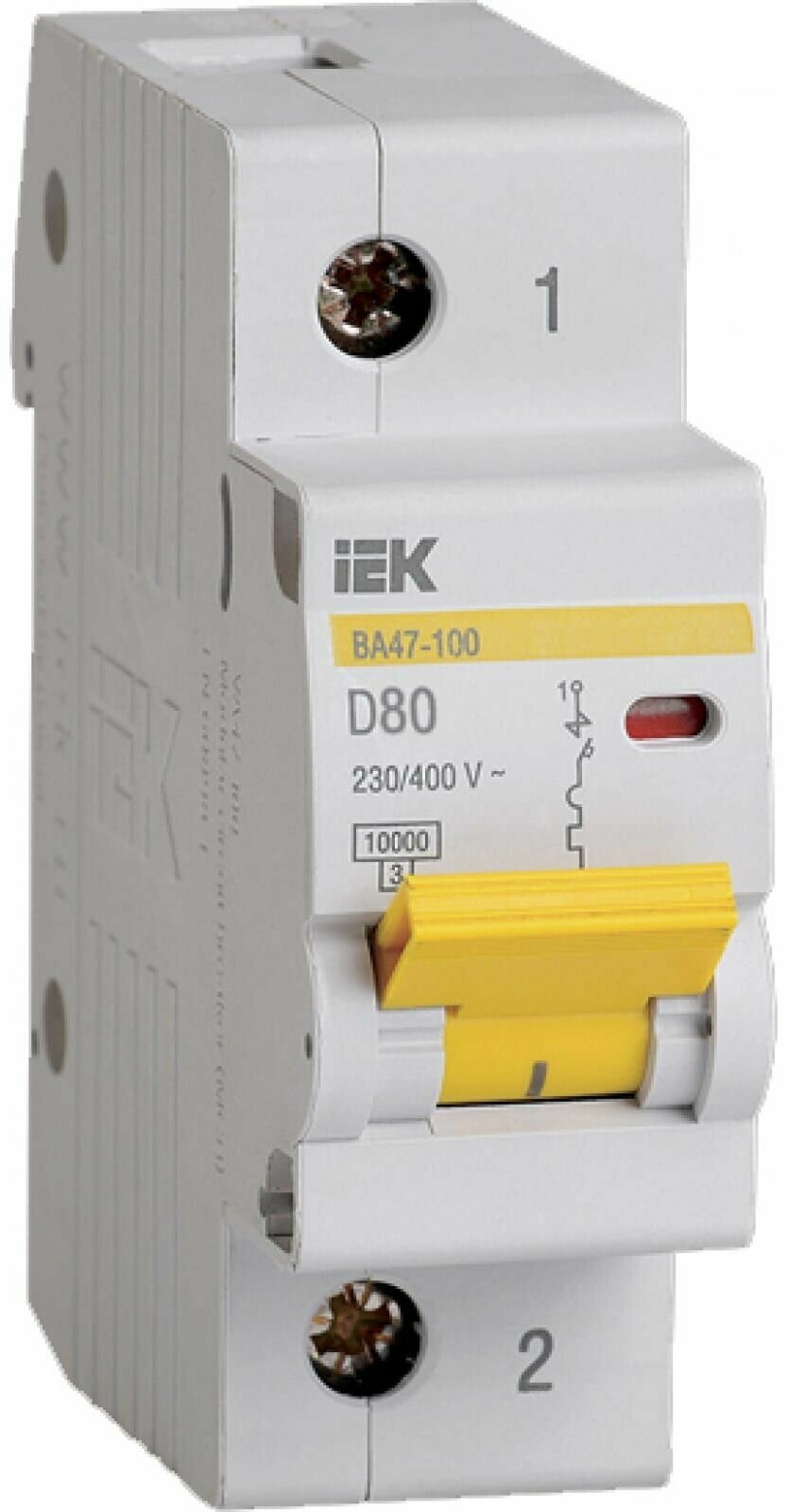 Выключатель автоматический 1П 80А характеристика D 10кА IEK ВА47-100 MVA40-1-080-D