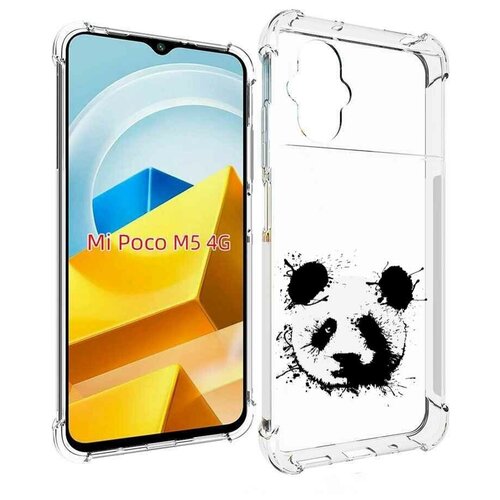 Чехол MyPads клякса-панда для Xiaomi Poco M5 задняя-панель-накладка-бампер чехол mypads панда на деревце для xiaomi poco m5 задняя панель накладка бампер