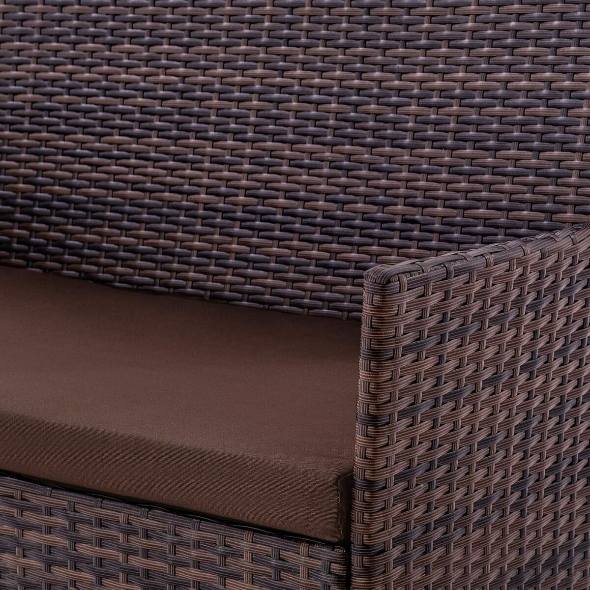 Комплект из искусственного ротанга Киото (Kioto) (цвет: шоколад) (подушки: коричневые) - фотография № 5