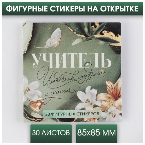 Подарочная открытка со стикерами «Источник мудрости и знаний», 30 листов, 3 штуки