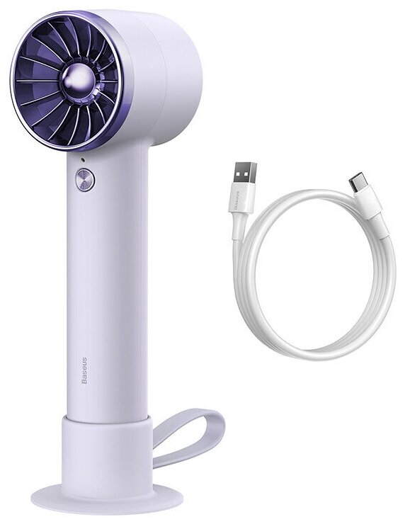 Настольный вентилятор Baseus Flyer Turbine Handheld Fan High Capacity (4000mAh) lightning Output Line White (ACFX010002)