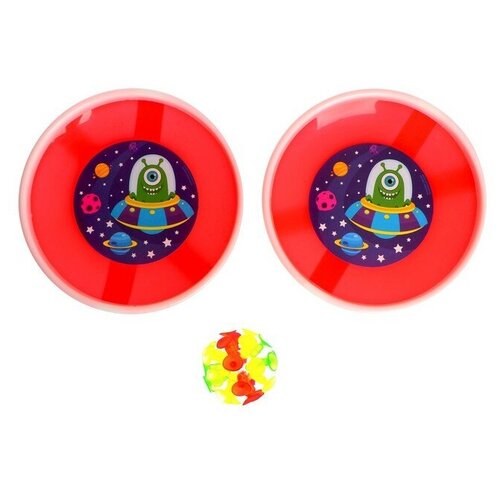 Funny toys Игра-липучка «Монстрик», набор: 2 тарелки 18 см, шарик, цвета микс сачок детский бабочка диаметр 28 см цвета микс funny toys
