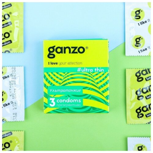 Ganzo Презервативы «Ganzo» Ultra thin, ультра тонкие, 3 шт. презервативы ultra thin ультра тонкие 12 шт