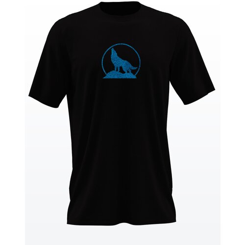 фото Футболка vilmoda волк черная с бархатистым принтом m вилвинил