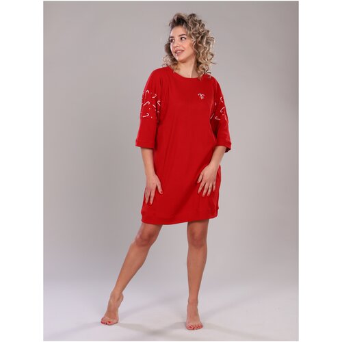 фото Платье ninel, трикотажная, размер 42, красный