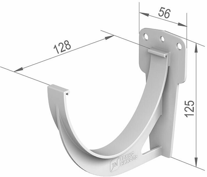 Кронштейн желоба пластиковый d125 мм белый RAL 9003 - фотография № 3