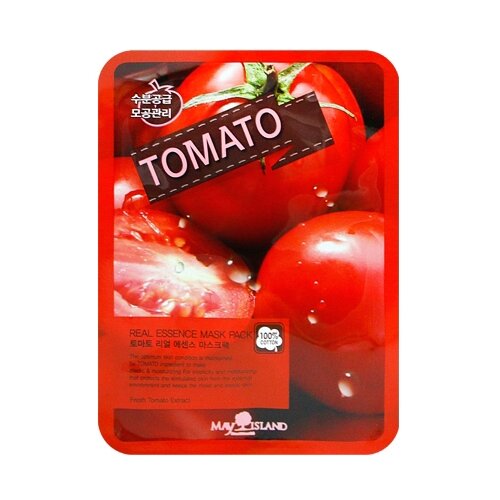 MAY ISLAND тканевая маска Real Essence Tomato с экстрактом томата, 29 г, 25 мл may island ночная маска may island с экстрактом тыквы 12 шт