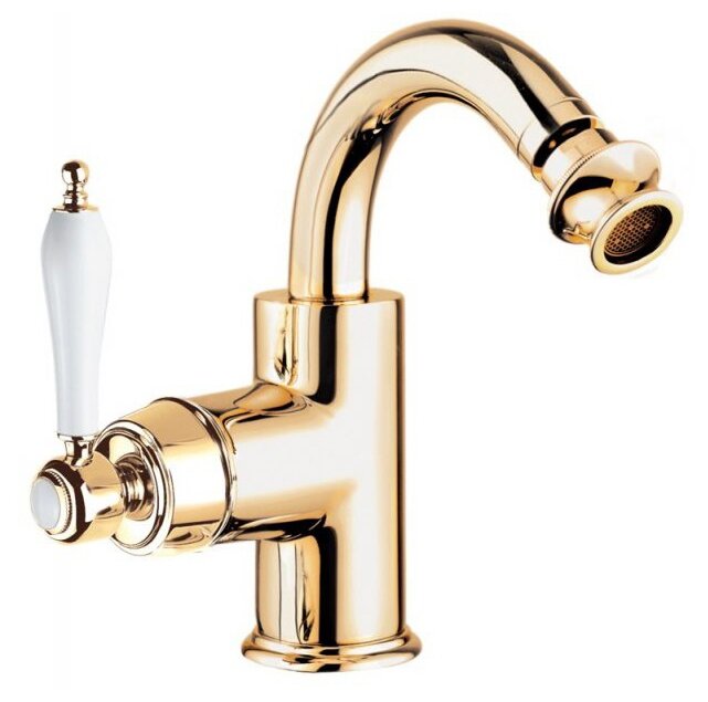 Смеситель для биде CEZARES APHRODITE-BS2-03/24-Bi, золото 24 карат/белый