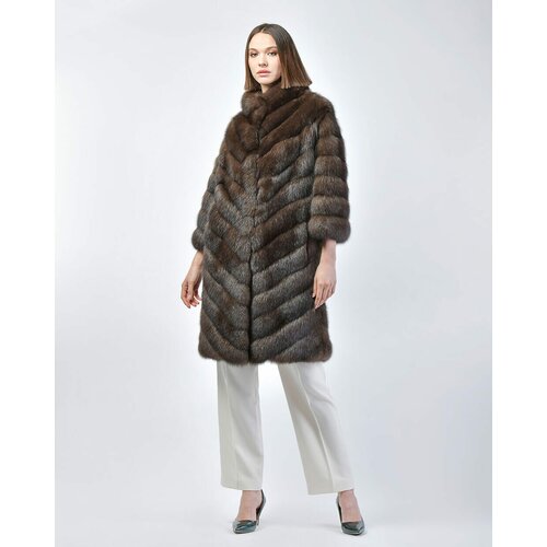 Пальто Fabio Gavazzi, соболь, силуэт прямой, карманы, размер 44, коричневый
