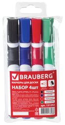 BRAUBERG Маркеры для доски, 4 шт (151252)