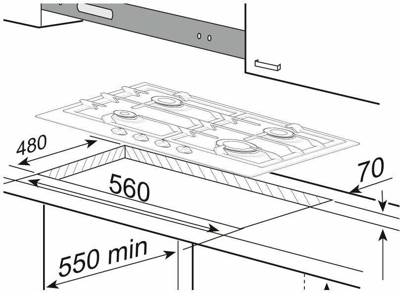 Встраиваемая газовая панель Korting - фото №6