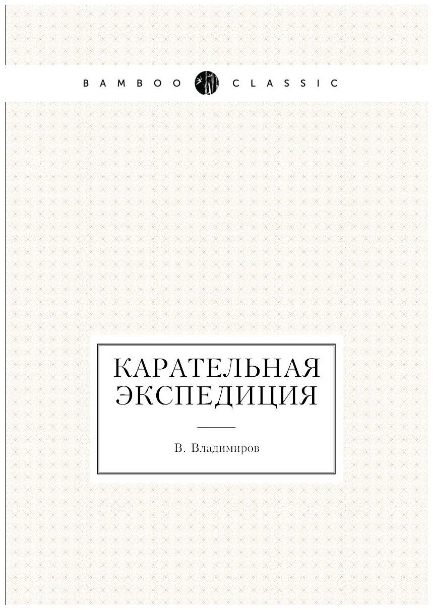 Книга Карательная Экспедиция (Владимиров Владимир Евграфович) - фото №1