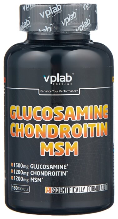Препарат для укрепления связок и суставов vplab Glucosamine Chondroitin MSM (180 шт.)