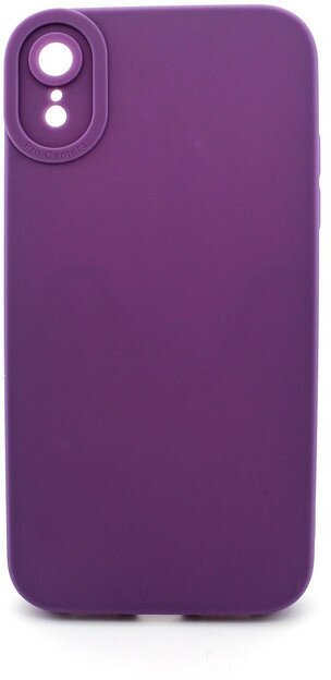 Чехол матовый для Apple Iphone XR, с бортиком вокруг камеры и с защитой камеры, фиолетовый