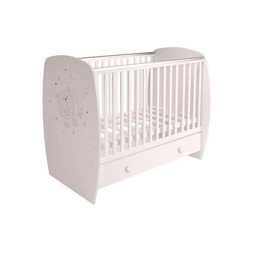 Кровать детская Polini kids French 710, Teddy, с ящиком, белый