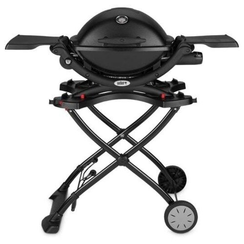 Газовый гриль Weber Q 1200 Black Line c тележкой Черный гриль газовый weber q 2200 130х54х43 см