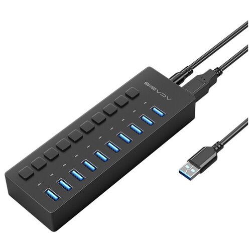 Хаб Acasis USB 3.0 12V 4A HS-710PB (10 портов), черный