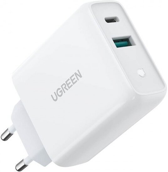 Сетевое зарядное устройство Ugreen USB-A + USB-C 36 Вт Wall Charger, белый