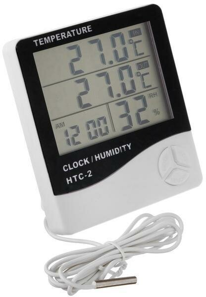 Термометр LuazON LTR-16, электронный, 2 датчика температуры, датчик влажности, белый - фотография № 1