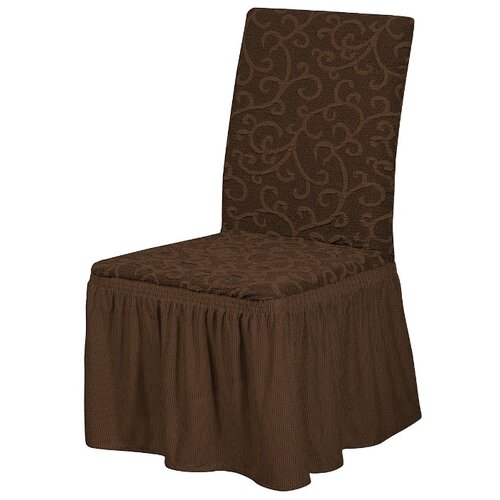 Комплект чехлов на стул илантра, 6 шт, Karteks коричневый