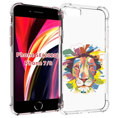 Чехол MyPads разноцветный-лев детский для iPhone 7 4.7 / iPhone 8 / iPhone SE 2 (2020) / Apple iPhone SE3 2022 задняя-панель-накладка-бампер