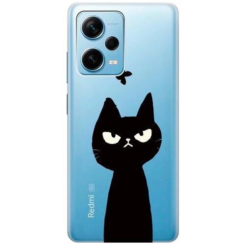 Силиконовый чехол на Xiaomi Redmi Note 12 Pro, Note 12 Pro+, Note 12 Explorer Edition с 3D принтом Disgruntled Cat прозрачный чехол книжка на xiaomi redmi note 12 pro note 12 pro note 12 explorer edition с 3d принтом magic rhombs красный