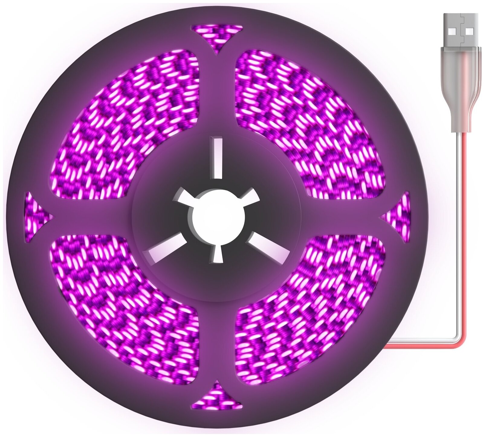 фото Фитолента светодиодная лента GSMIN B77 фитолампа для роста растений рассады USB (5 В, 300LED) (5 м)