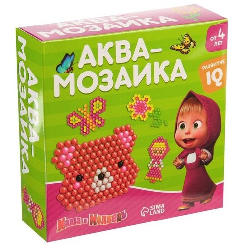 Аквамозаика для детей Маша и Медведь, 4 фигурки