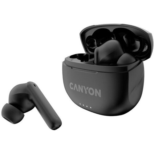 Наушники Canyon TWS-8, вакуумные, микрофон, шумоподавление, BT 5.3, 40/470 мАч, IP33, черные