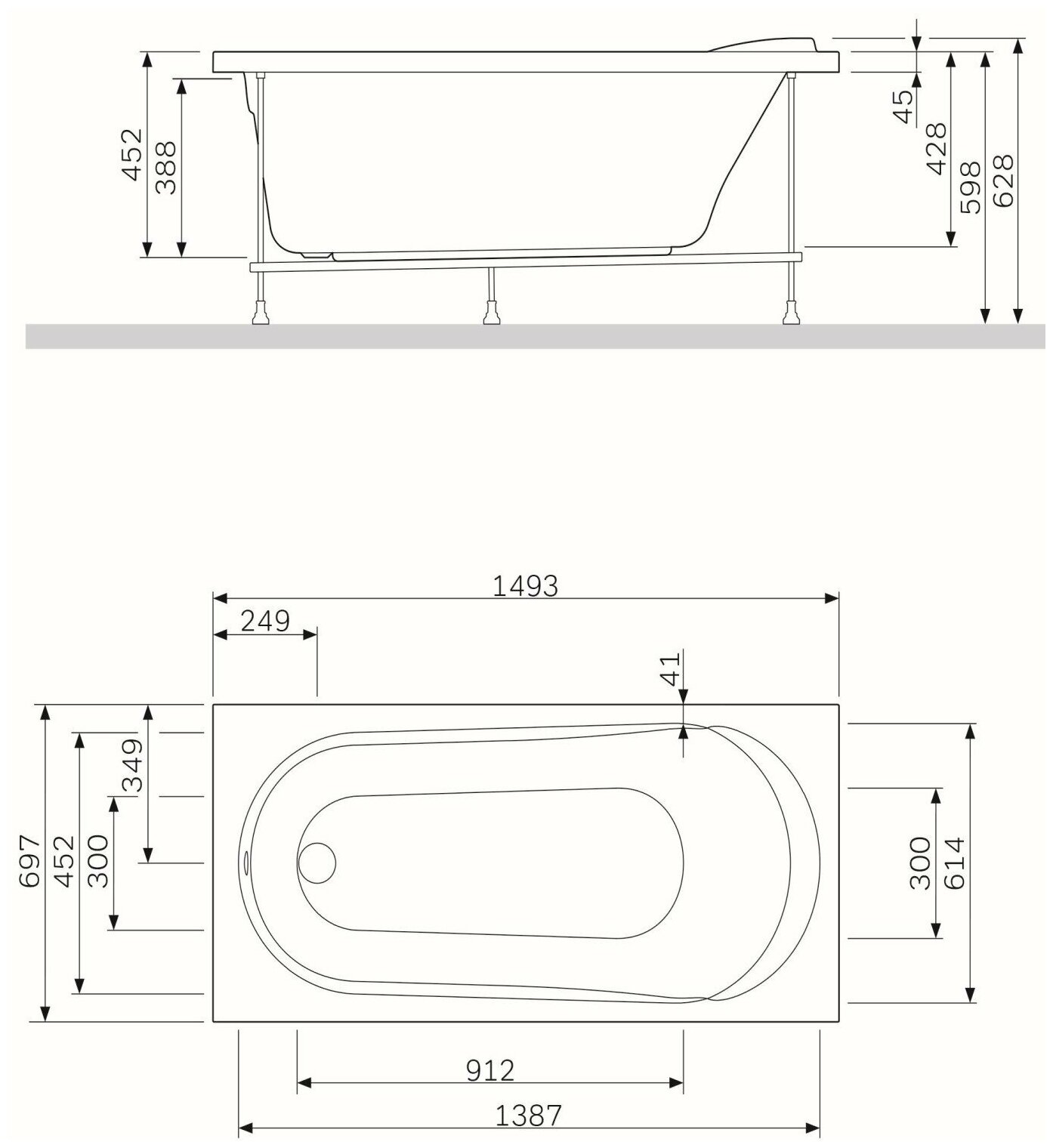 Панель фронтальная AM.PM W85A-150-070W-P (универсальная) для ванн Joy и Spirit, 150 см - фотография № 11